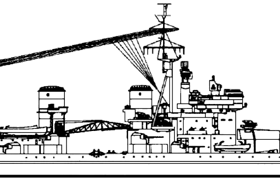 Боевой корабль HMS King George V 1941 [Battleship] - чертежи, габариты, рисунки